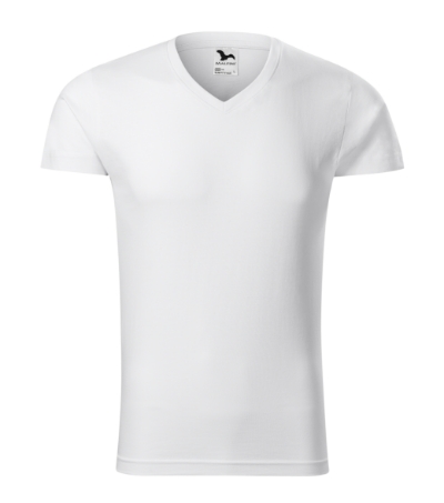 Slim Fit V-neck-bílá